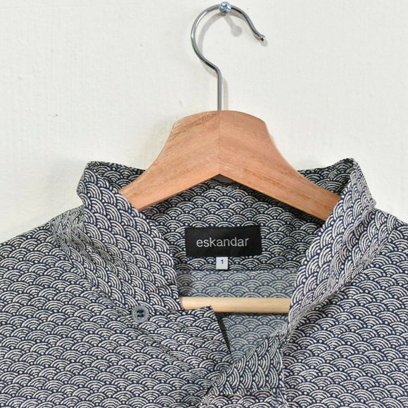 Eskandar NWT Women Shirt Top Blouse 100% Silk Sz 1 Longer Back Wide Z34 - Picture 2 of 8